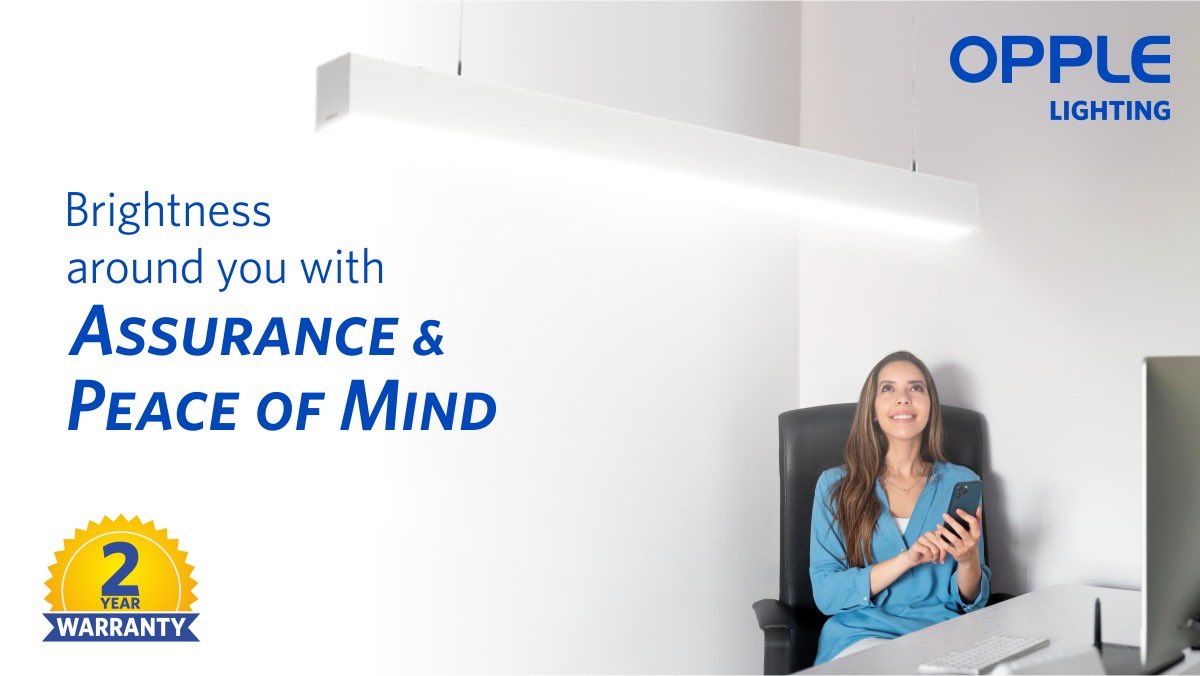 Oppleindia's tweet photo. At OPPLE we ensure that you get the best of desired brightness, quality & assurance!
We offer a 2οΈβ£ Years Warranty* on our products to assure you complete peace of mind with OPPLE products.
#LEDLights #LEDLighting #OPPLELED #OPPLE #Warranty #QualityProducts
*T&C Apply https://t.co/nYX8ETdg8U