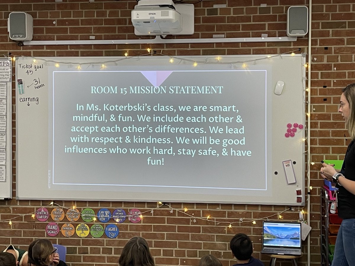 Ms. Koterbski’s class mission statement. Student created and reviewed everyday! ⁦<a href="/laurakoterbski/">Laura Koterbski</a>⁩ #kiplingway