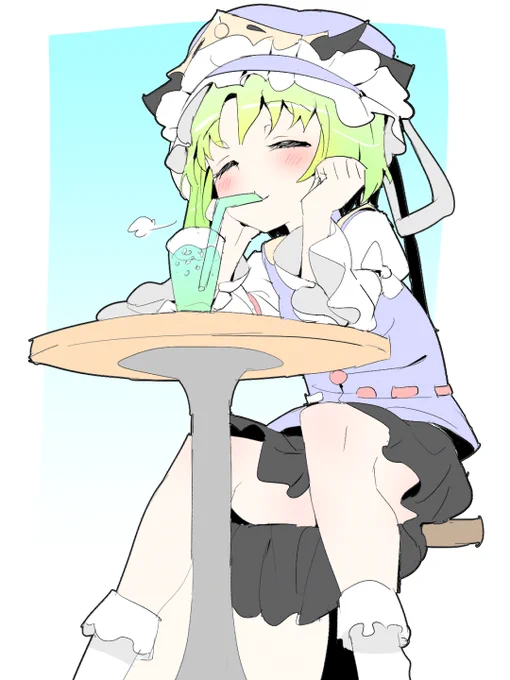 #深夜の真剣お絵描き60分一本勝負
一息つく映姫 