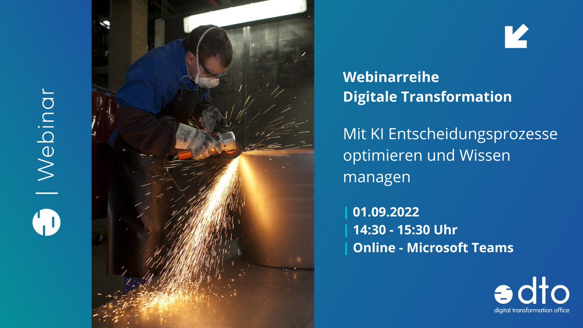 In unserem #Webinar erfahren Sie, wie #KI-Systeme im Unternehmen BETTE Wissen aus
Produktionsdaten erschließen &amp; daraus die Arbeitsplatzauslastung der Beschäftigten
prognostizieren. 

Anmelden: bit.ly/3KgV6KA
#digitaltransformation #wissensmanagement #produktionsplanung