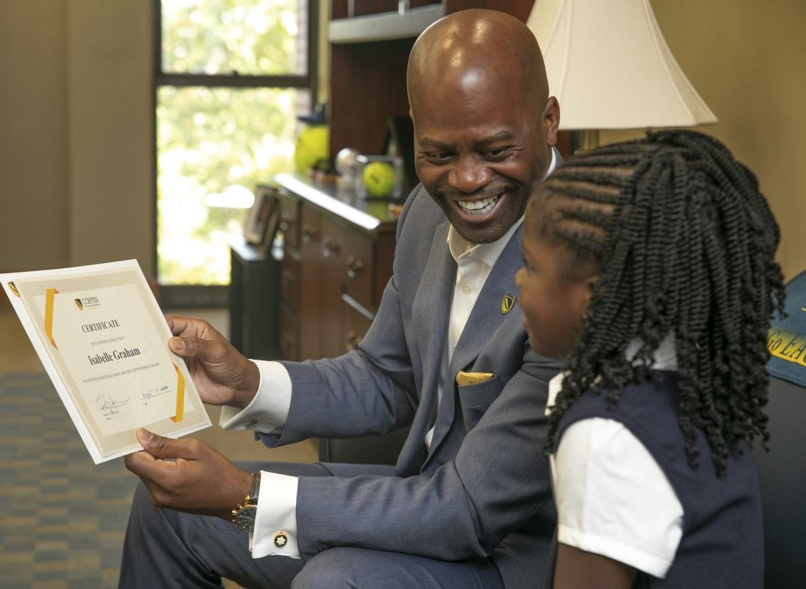 CoppinPresident's tweet photo. Yesterday, I had the pleasure of hosting future Coppin Eagle Isabelle, her parents, grandmother, and principal in my office. I presented this young scholar with a Fanny Jackson Coppin Scholarship. Go Eagles! #ExperienceCoppinState
#ExperienceTheTransformation https://t.co/wKBPQ9tAqk