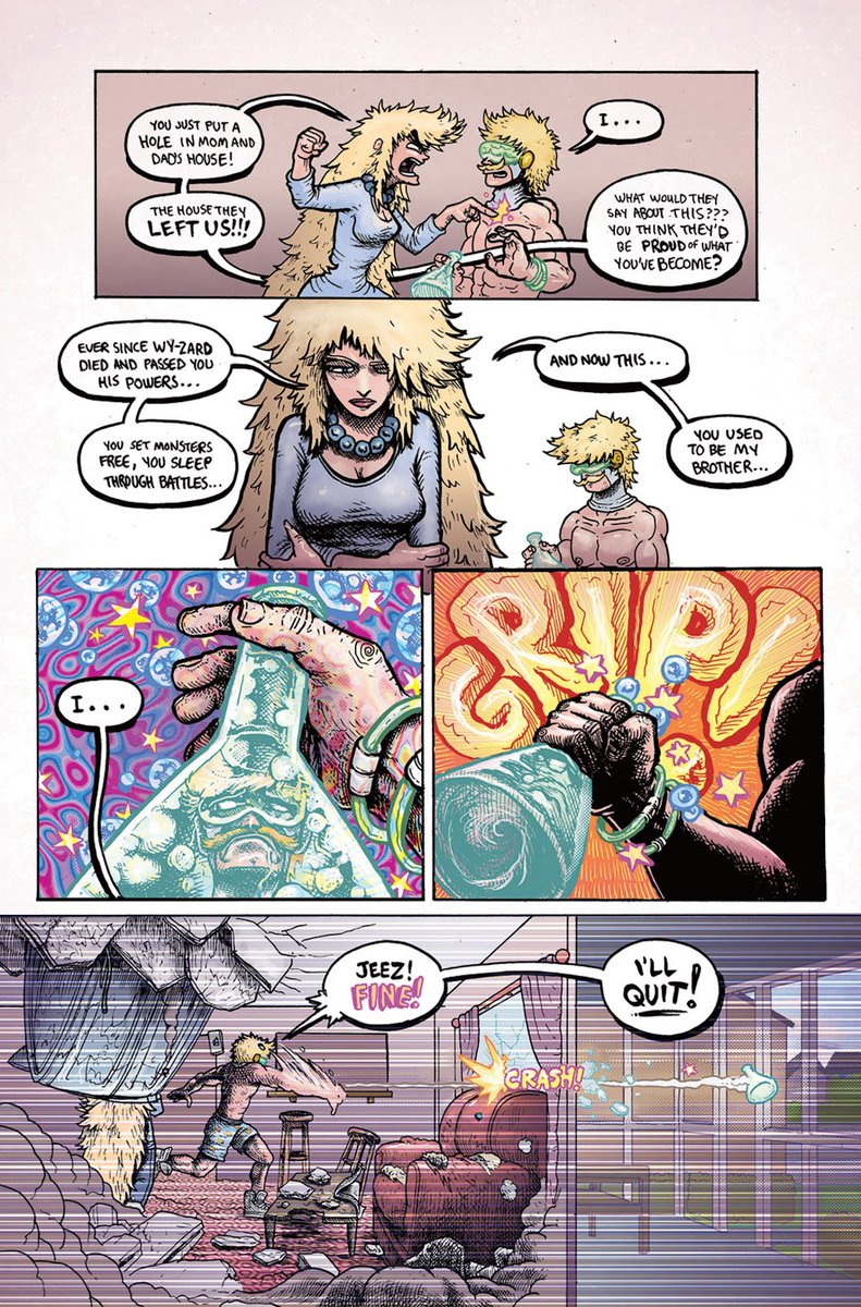 bustermoody's tweet photo. From Task Force Rad Squad #3
w: @calebandrew | a: me
Always been partial to the temporarily sentient-via wizard-potion car gag here. This issue is also about Cody's existential/dependency probs, and is maybe my fav Rad Squad ish, story-wise.
#taskforceradsquad #tfrs https://t.co/RsyuFLeI7k