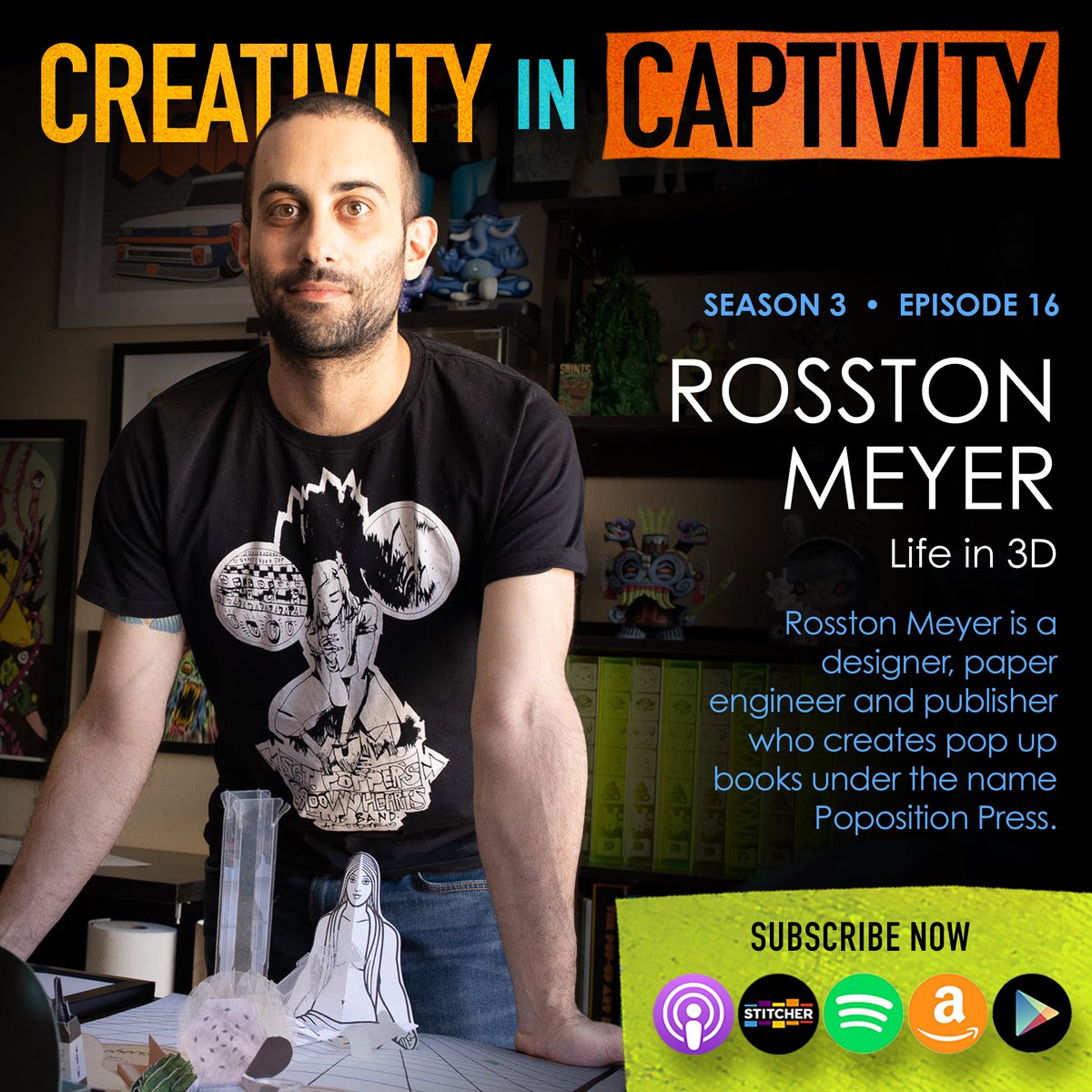I speak with @pathazell on his Creativity in Captivity podcast today about my adventures in publishing! Listen to 'Life in 3D' at creativityincaptivity.fun on Apple Podcasts, Spotify, or wherever else you get your podcasts. #podcast #publishing #popupbooks #creativity #books