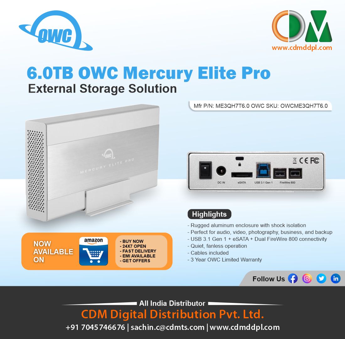 CdmPvt's tweet photo. 6.0TB OWC Mercury Elite Pro

External Storage Solution

Mfr P/N: ME3QH7T6.0 
OWC SKU: OWCME3QH7T6.0

#Storage #Storagedrive #OWC #otherworldcomputing #raiddrives #mercurydrive #mercuryelite #raidsolutions #Storage #StorageDrive #6TB https://t.co/HVsUbgYwt1