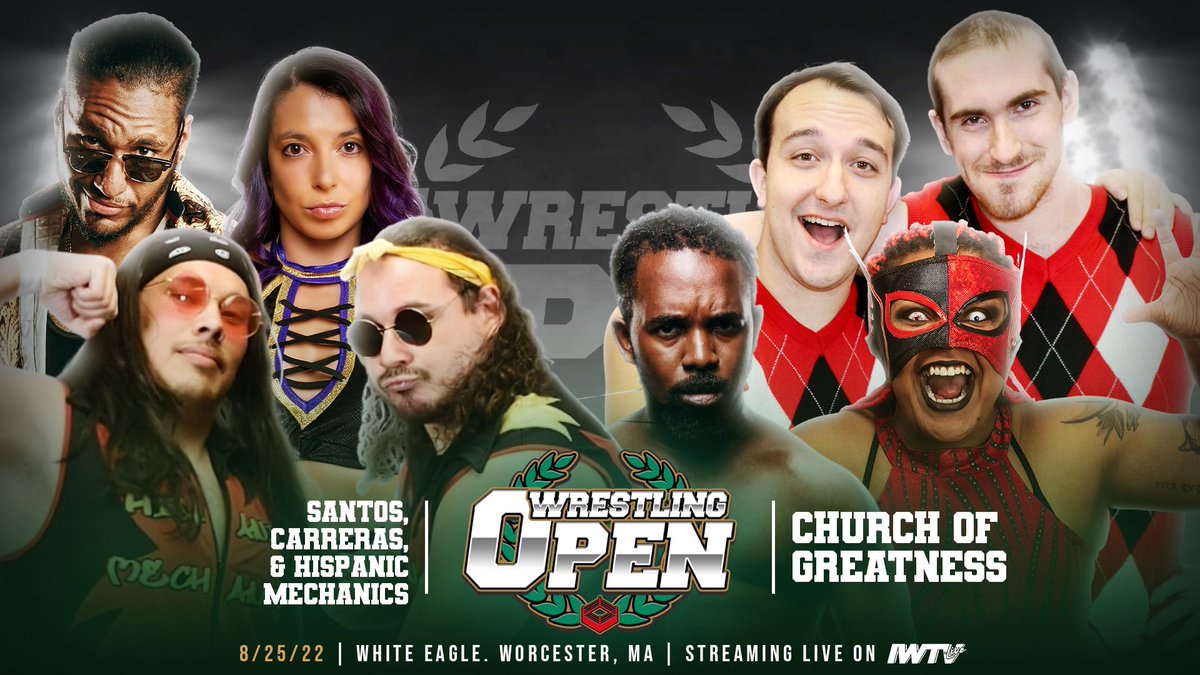 WrestlingOpen's tweet photo. ⚠️TONIGHT! TONIGHT!⚠️
All of this and so much more including the Miracle Generation Eliminator Cup celebration!
It’s LIVE on IWTV at 8 PM EST or join us in Worcester at the White Eagle for only $10 at the door!
#WrestlingOpen https://t.co/IVSAj2wwAI