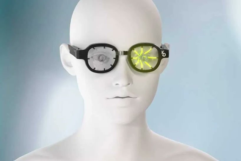 designboom's tweet photo. kubota glasses is a new wearable device to cure or improve nearsightedness https://t.co/QmOLF9wzf8 https://t.co/fKbEJ72To1