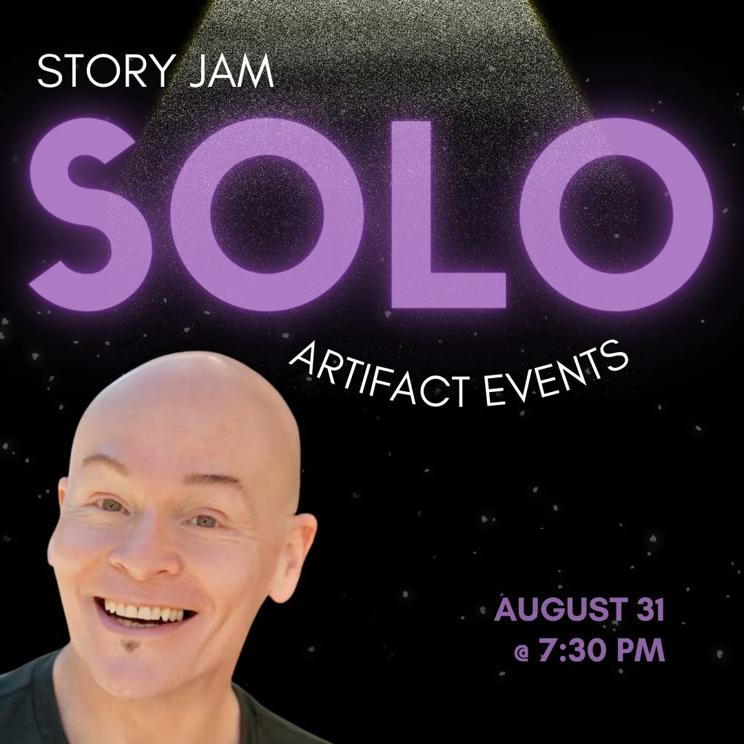 StoryJamShow's tweet photo. STORY JAM SOLO at Artifact Events is a week away! Join us for a night of entertainment in the spirit of the solo performance, with three remarkable storytellers as well as a killer jazz band and dining option to boot. Our next storyteller is the well-loved, Shane Hendrix! https://t.co/K9B9cR07Au