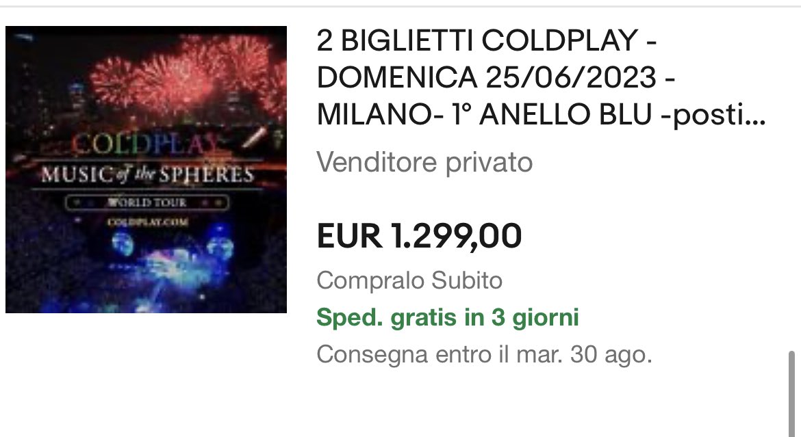 sandrosina's tweet photo. Tutto bene ? Che presa per il culo!! #Coldplay #coldplayitalia #coldplayMilano #coldplaytickets https://t.co/LyCSAZcdPF