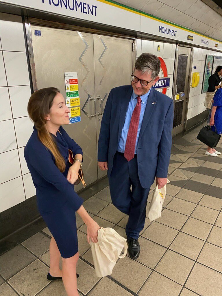 WebbJennifer's tweet photo. Proud to represent Pacific Life and the state of Nebraska in London to help #grownebraska. Photo credit to @NebInsFed for the candid of Director Dunning and me chatting #insurance on the tube! Photo credit @BritAmBusiness for the group shot! https://t.co/iP8iSNJh0y