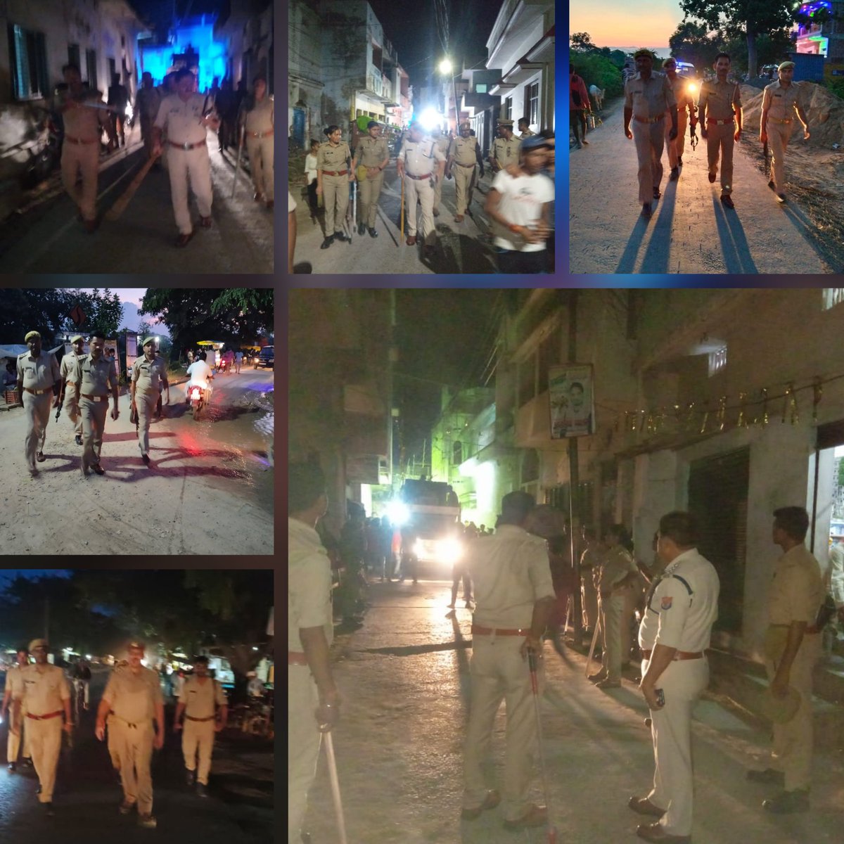 maupolice's tweet photo. शांति/सुरक्षा व्यवस्था के दृष्टिगत #spmau अविनाश पाण्डेय के निर्देशन में #maupolice द्वारा किया जा रहा पैदल गस्त/चेकिंग। #UPPolice https://t.co/bZQKd28Ept