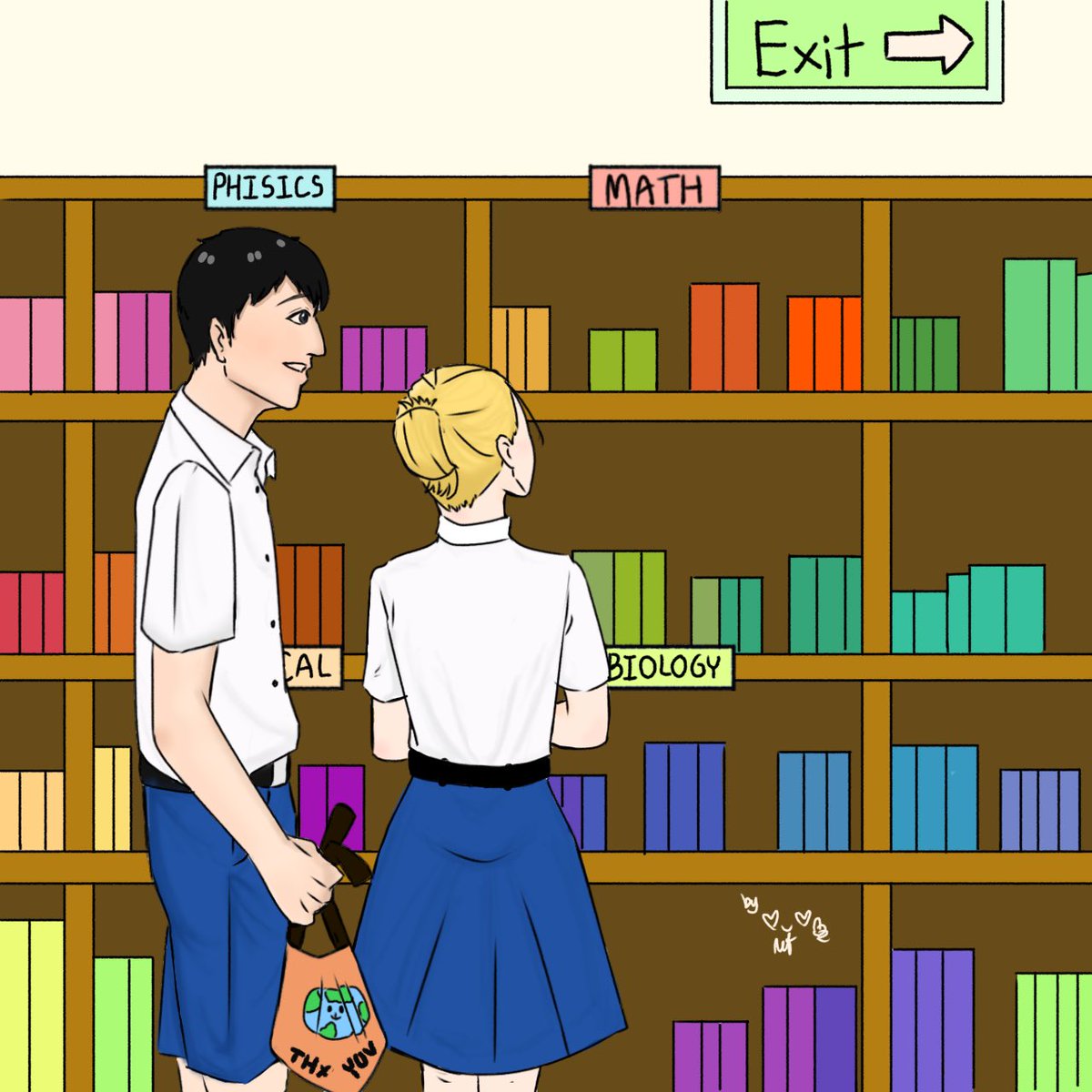 DreamCat_Cherrr's tweet photo. Day4:school AU 
dating after school at library
#beruaniweek2022 https://t.co/EYUm1nP3Qx