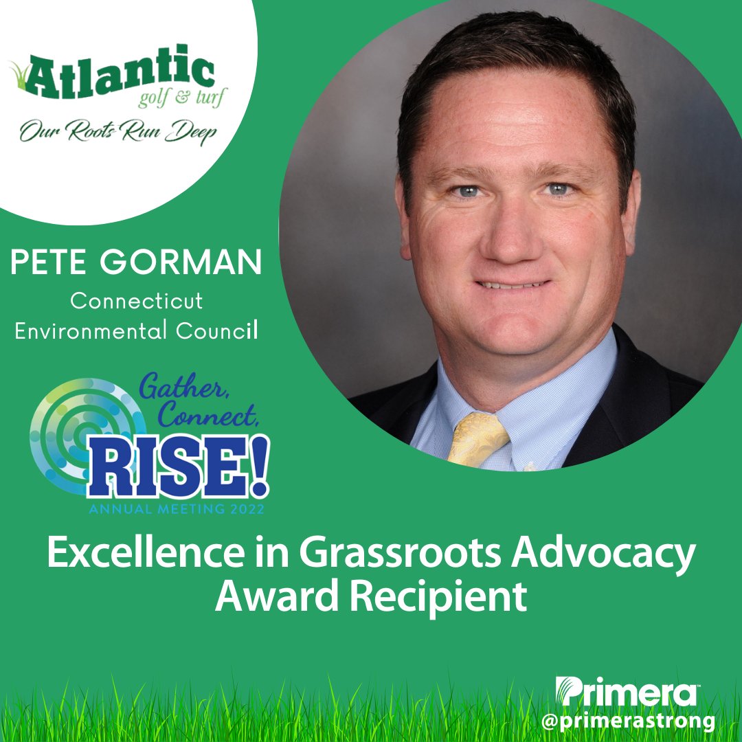 At RISE’s 2022 Annual meeting this week, the association recognized Pete Gorman of Atlantic Golf and Turf for his vital role in advocating for the specialty pesticide and fertilizer industry in Connecticut. #primerastrong <a href="/PestFacts/">RISE</a> <a href="/AtlanticGandT/">Atlantic Golf & Turf</a> bit.ly/3R9AXsq