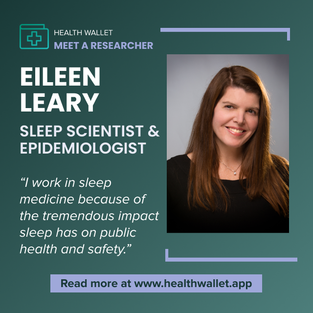 HealthWalletApp's tweet photo. Clinical researchers work hard every day to help us live longer, healthier lives. Take a minute to meet one of these researchers, @EileenBLeary, in our latest "Meet a Researcher" profile. https://t.co/Mv129WpCvA 

#meetaresearcher #clinicaltrials #sleep #epidemiology https://t.co/JmJsiKoe9B