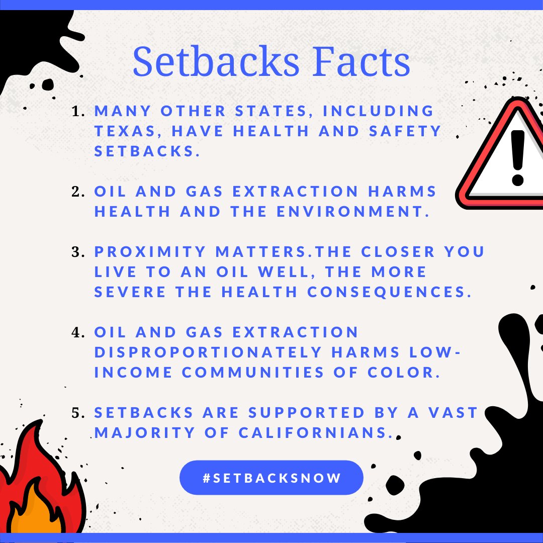 foodandwater's tweet image. 1️⃣ A VAST MAJORITY of Californians support setbacks that keep oil and gas wells out of neighborhoods.

2️⃣ We have a HUGE opportunity to pass #SetbacksNow.

3️⃣ MANY other states ALREADY have setback rules.

#YesOnSB1137