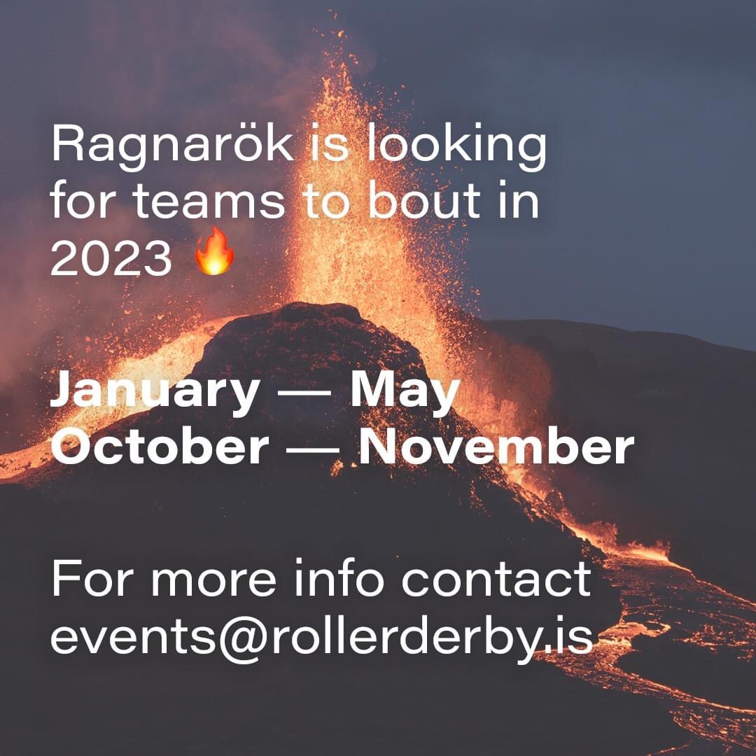 gudnyjons's tweet photo. Hello #derbytwitter do you want to come to Iceland in 2023 and play #rollerderby #wftda #rollerderbybouts #ragnarokrollerderby https://t.co/3UVG706WvT