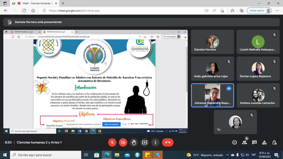 RedcolsiAO's tweet photo. Desarrollo jornada 1 modalidad virtual del XIX Encuentro Regional Semilleros de Investigación - Nodo Amazonía Orinoquía @RedcolsiAO realizado en Villavicencio @UniCostaCOL https://t.co/ptn5NVtoEC