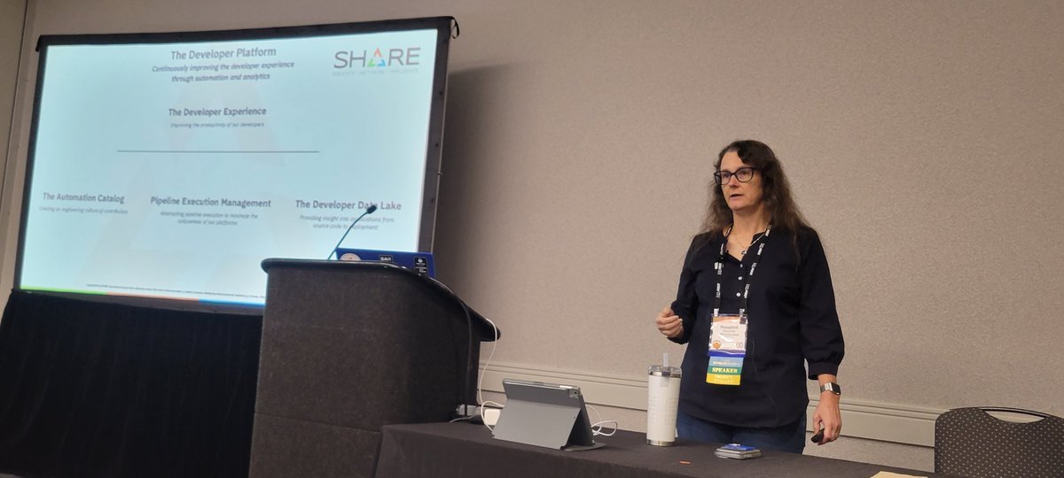 cbrooker27's tweet photo. When an @IBM fellow talks, you should listen. @RosalindRad sharing DevSecOps transformation for z/os at #sharecbus https://t.co/yyqYlPiSnL