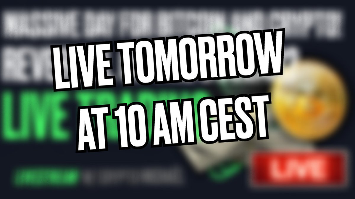 CryptoMichNL's tweet photo. TOMORROW I'll be LIVE on YouTube at 10 AM CEST! 
Join me in discussing the latest market &amp; #Bitcoin movements: https://t.co/2OLvrkPE1e

Livestream sponsored by @FTX_Official @FTX_Official
Sign up and profit from a 5% discount on your trading fees: https://t.co/zFzgwzFvI7 https://t.co/dSK2rt9glL