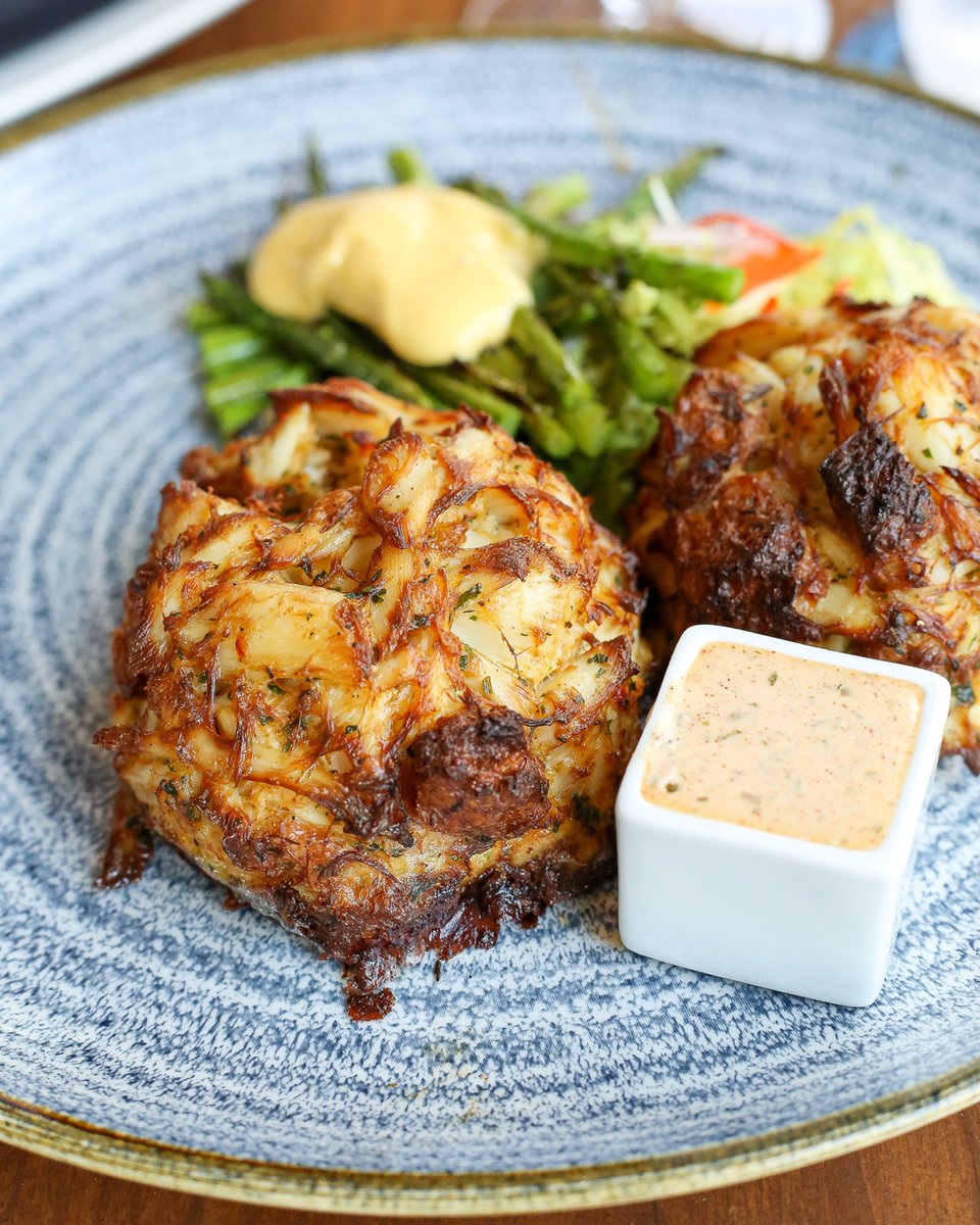 Colossal Maryland Crab Cakes | Chili remoulade • Asparagus • Old Bay Hollandaise