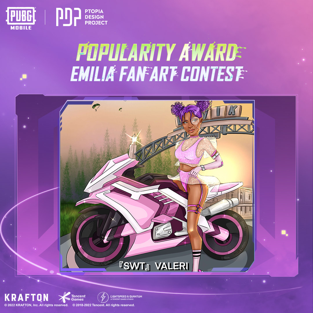 PUBGMOBILE's tweet photo. Congratulations to the winners of the Emilia Fan Art Contest 🏅

A huge thank you to everyone who submitted their work &amp; stay tuned for the next fan art contest! 

Who is Emilia? Download #PUBGMOBILE &amp; find out! 
🧪 https://t.co/pDL06srKAL

#pubgmpdp #PUBGMCREATIVE #PUBGMFANART https://t.co/9OJfynaZUt
