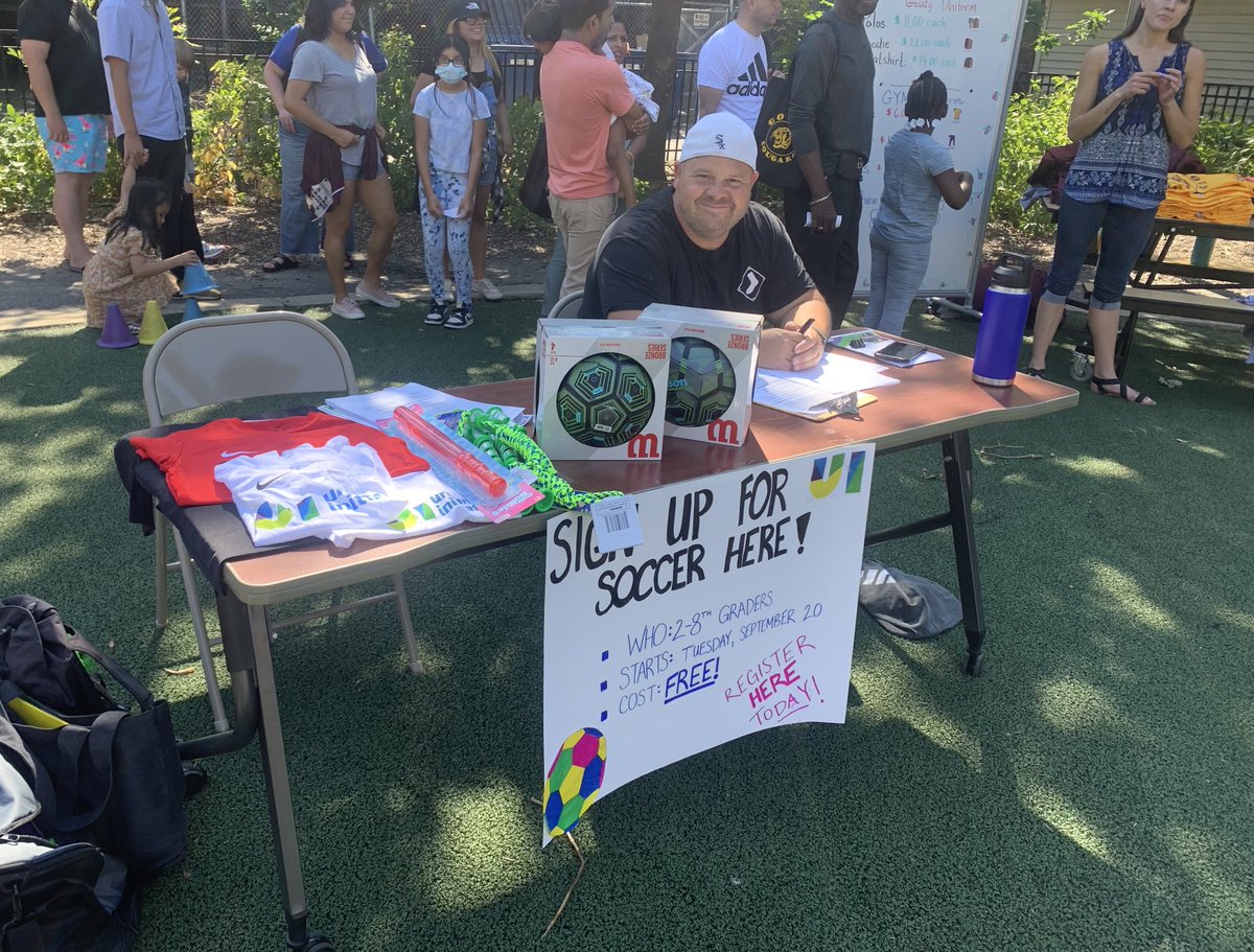 School is back in full swing and so is UI soccer! Last week, we were out at schools across Chicago talking about Urban Initiatives and registering students for our soccer program. Check out our booth at Goudy Academy’s Back to School Bash last Thursday!