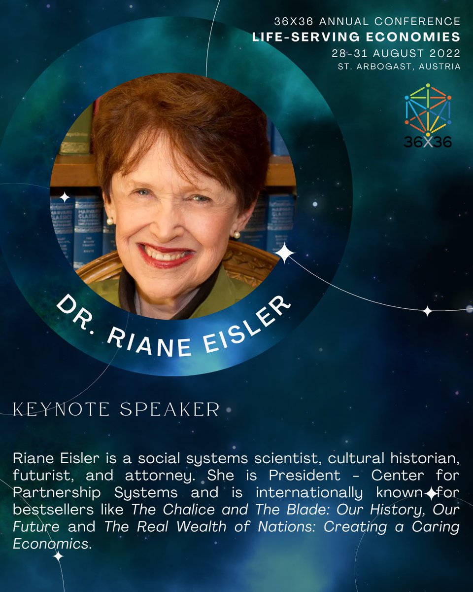 Delighted to introduce one of our keynote speakers - Dr. Riane Eisler - of our very first #conference which will be inaugurated in less than 3 days! This is an absolute privilege and we cannot wait to soak in the wisdom of Dr. Eisler along with our participants. #36x36Conference