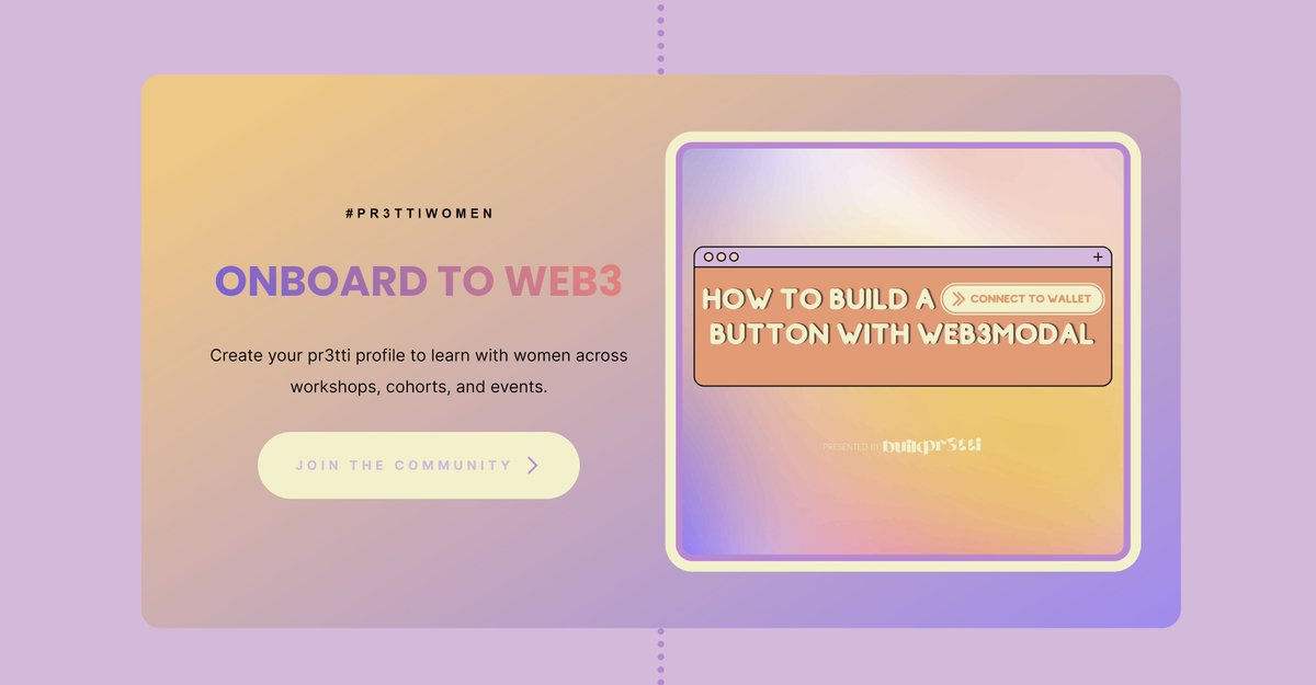 scarlett_spade's tweet photo. Are you a woman interested in connecting, learning, and building with other women in #web3? This community is for you: https://t.co/xhBPYJtj38
#buildpr3tti https://t.co/kwi4X7ZRPm