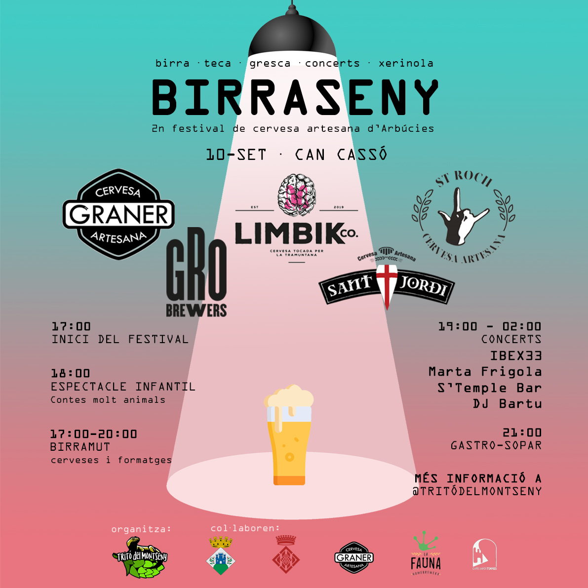 ACTritoMontseny's tweet photo. 🙌 ℍ𝔸𝔹𝔼𝕄𝕌𝕊 ℂ𝔸ℝ𝕋𝔼𝕃𝕃!
Vine al Birraseny, el festival de cervesa artesana de la Vall d’Arbúcies!

Tots els actes són gratuïts excepte:
🍻 Birramut:
- Socis Ass. Cervesera Tritó del Montseny: 6€ 
- No socis: 10€ 
🍴 GastroSopar 
- 30€
- Reserves al whatsapp 615812454 https://t.co/e3VPiopvY3