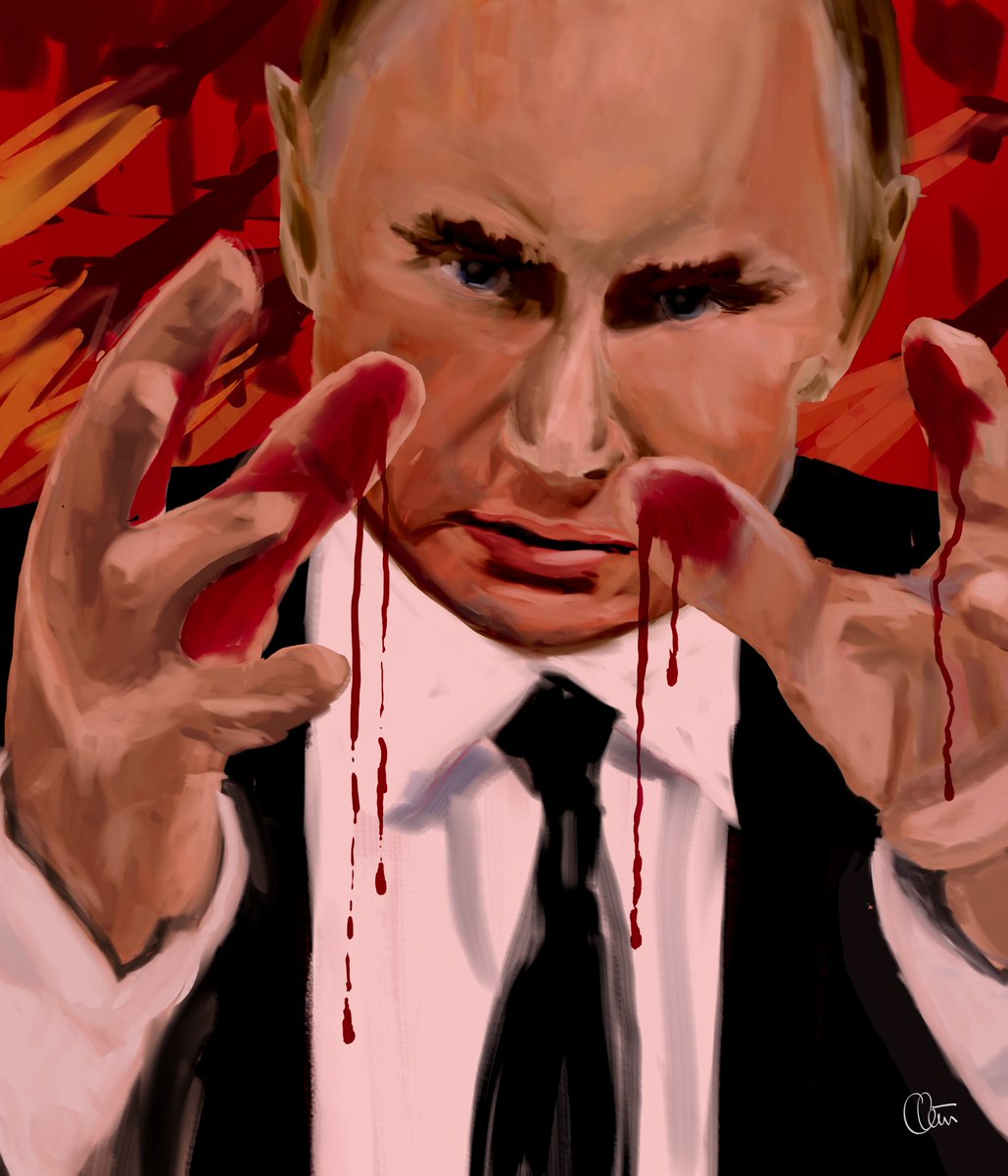 ClaudeCere's tweet photo. #VladimirPutin #PutinWarCriminal #digitaldrawing #digitalart 
Quel titre donneriez-vous à mon dessin ?
What title would you give to my digital drawing ? https://t.co/FKF0j1PO89