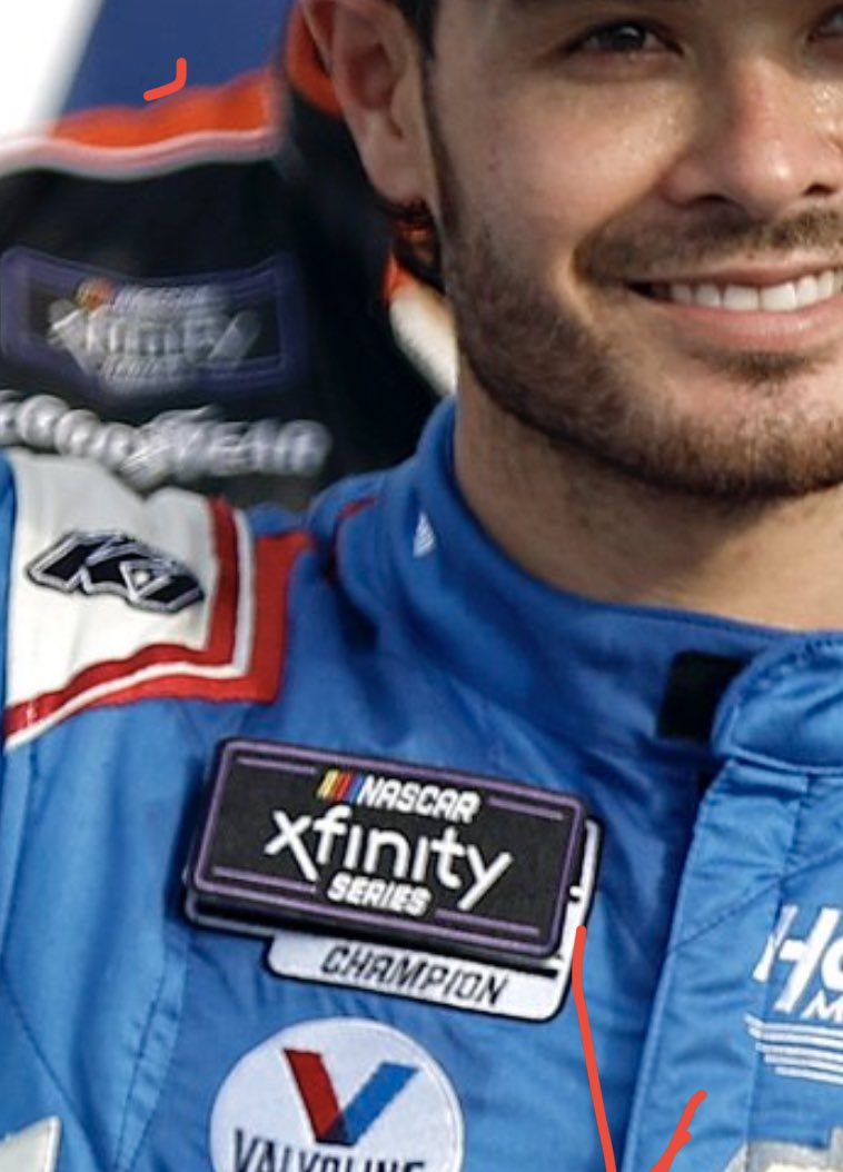 denelson25's tweet photo. Almost @NASCAR_Xfinity almost got the patch on right 😂@NASCARonNBC @JRMotorsports @DaleJr @KyleLarsonRacin https://t.co/lnspXK06NK