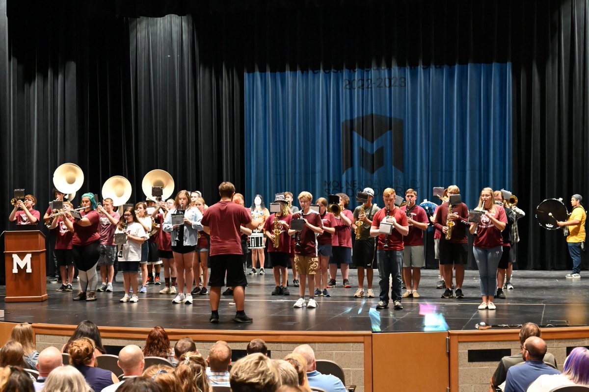 MolineCVSchools's tweet photo. A great kick-off to the 2022-23 school year with MCV staff today!  The morning began with a wonderful performance by the Marching Maroons &amp; Color Guard. Superintendent Savage welcomed staff &amp; shared the district's vision, goals &amp; inspiration for the new year. #molinepride https://t.co/RzdQTSy2ZE