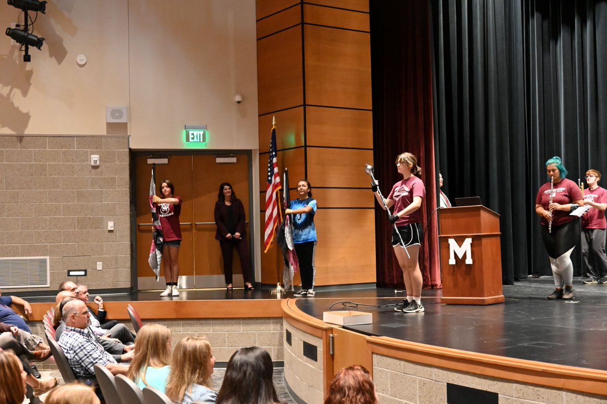 MolineCVSchools's tweet photo. A great kick-off to the 2022-23 school year with MCV staff today!  The morning began with a wonderful performance by the Marching Maroons &amp; Color Guard. Superintendent Savage welcomed staff &amp; shared the district's vision, goals &amp; inspiration for the new year. #molinepride https://t.co/RzdQTSy2ZE