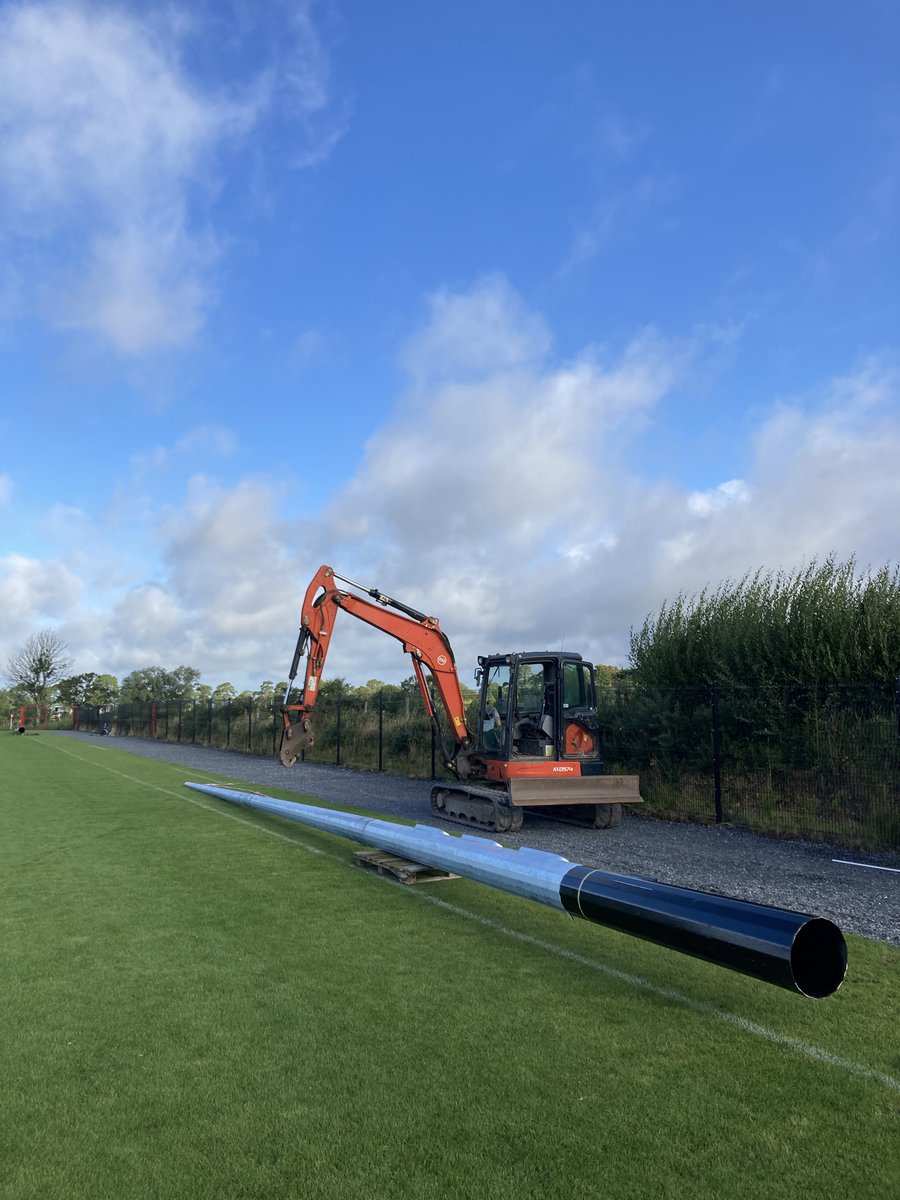 creweutdfc's tweet photo. It was another busy day at Crewe Park as we installed our new floodlights on our second grass pitch as we continue to build for the future #supercrewepark #itsalwaysredandwhite https://t.co/E2TK0kdL1p