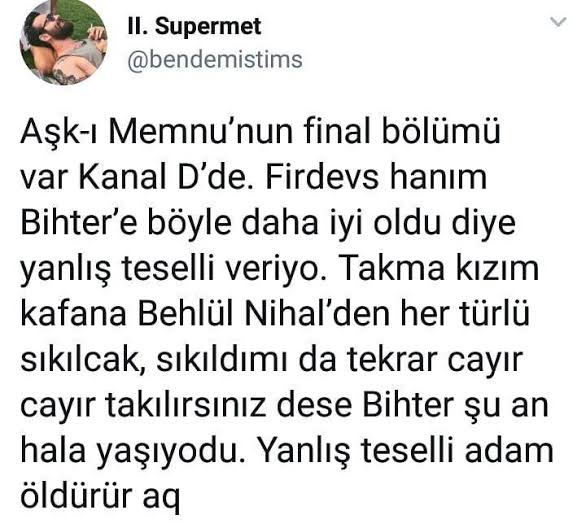 _ertemayse's tweet photo. Cok haklı 😂😂
Aşk-ı Memnu
#askimemnu https://t.co/e7VYysvXKJ