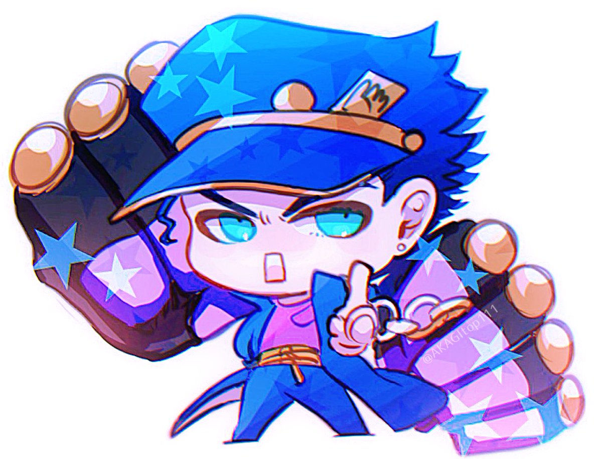 kujo jotaro male focus 1boy chibi solo hat pointing blue eyes  illustration images