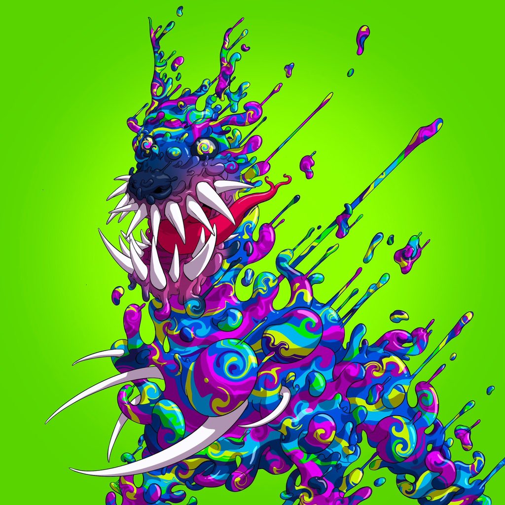 meet Psilo, the Mega Trippy Hound.

my team and I have been busy building upon, and expanding the universe of the MAYC.

Psilo, his mega brothers, and many other mutated monstrosities will cross over into our world very soon.

be ready. mutants are insane.
