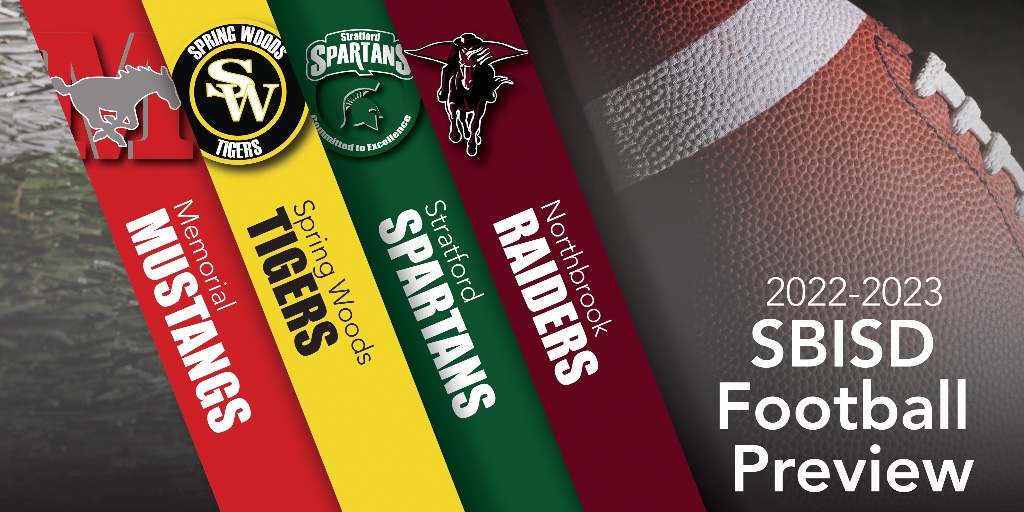 SBISD's tweet photo. The SBISD high school football programs are ready to tackle the season! Check out our SBISD Football Preview for notable matchups, standout players, and a word from our coaches: https://t.co/018wFDemtS 🏈
@MHShouston @northbrookhigh @SpringWoodsHigh @StratfordSBISD https://t.co/e1OEi8YIr7