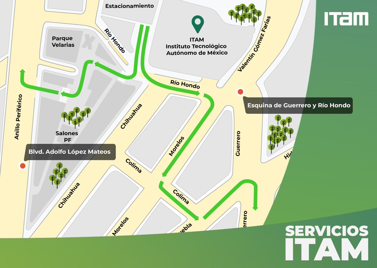 Utiliza vías alternas en tu salida del Instituto #ServiciosITAM