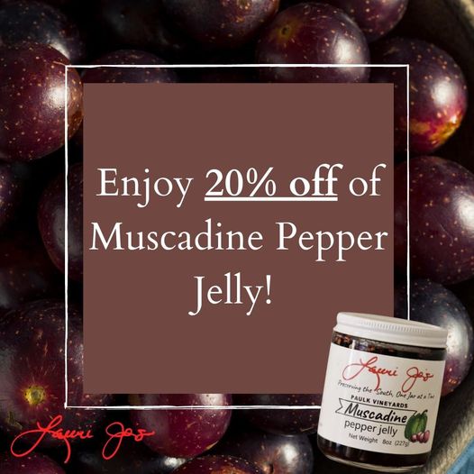 lauri_jos's tweet photo. Happy Wednesday everybody! 

Until the end of August, our Muscadine Pepper Jelly is 20% off. No code necessary! Visit our website to order yours. 🍇
https://t.co/GuRwsUXHOP https://t.co/l2tMwn9dIy