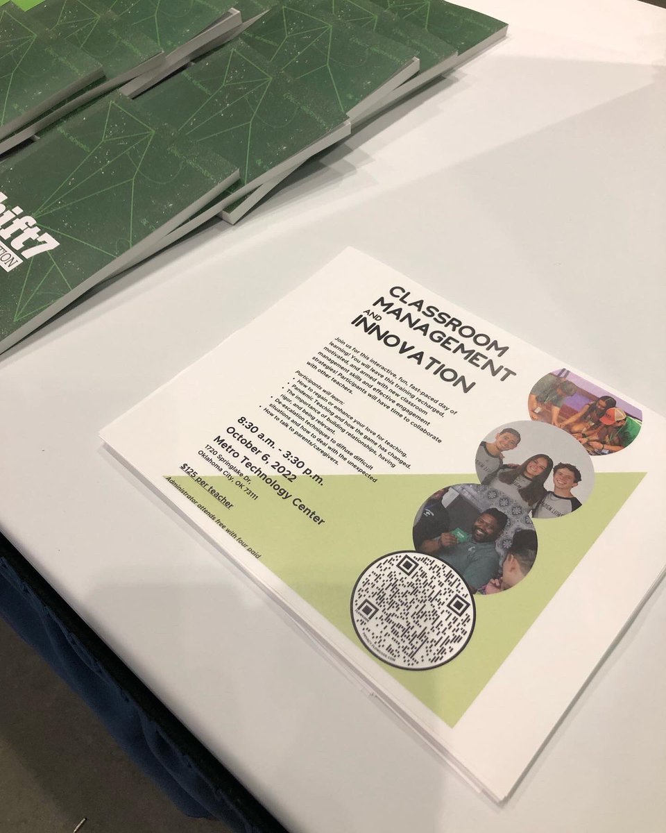KatieKinder1's tweet photo. #ossba come see us! #oklaed sign your teachers up for our workshop, come get some swag and a couple books! #paradigmshifteducation https://t.co/Xrb76gmeX9