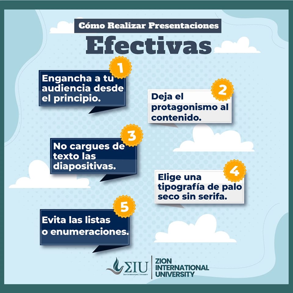 ZIU_ONLINE's tweet photo. Hoy te presentamos 5 tips para que tus diapositivas sean todo un éxito y destaques en tus presentaciones. ¡Comparte el conocimiento! #ZIUesLibertad https://t.co/WMZGCLgXCt