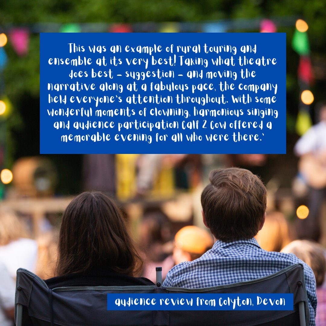 Calf2Cow's tweet photo. We have a day off today and Toad and Team are enjoying some much-needed rest after 11 days of riverbank parties in a row!!
These lovely words came from an audience member in Colyton, Devon - thank you so much for such kind words, you make us very happy!!
#ToadOnTour🐸 https://t.co/meozoc5Iuj