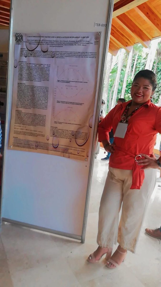 DAMJM_OFICIAL's tweet photo. Las alumnas en Ing. Petroquímica Jessica Anahí Aguilar Cruz y Viviana Domínguez Domínguez, presentaron el trabajo de Investigación  "Caracterización Fisicoquímica de la Mezcla Acetato de Isoamilo +n-Decano" en el XLIII Encuentro Nacional de la AMIDIQ, en Puerto Vallarta, Jalisco https://t.co/BJrDtwxFwm