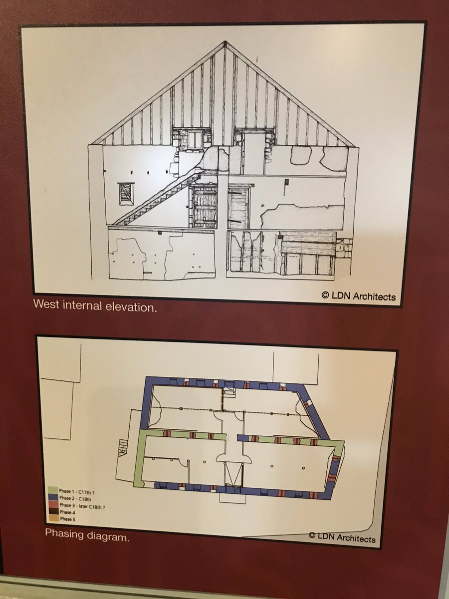 Shiver me timbers! SVBWG met in Dunbar and examined reused ship  deck beams, cambered and splayed at the knees in MacArthurs Store, #THI @HeritageFundSCO and #hessupported @AddymanArch @LDNArchitects drawings