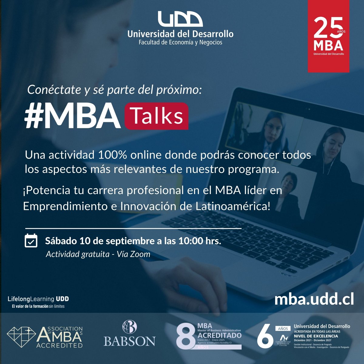 negociosUDD's tweet image. Te invitamos a participar de la primera versión del #MBATalks, un evento 100% online donde podrás conocer los aspectos más importantes de nuestro programa, junto a su director Fernando Sánchez.

Inscríbete⬇️
negocios.udd.cl/ver-seminario/…

#MBA #mbaudd #emprendimiento #innovacion