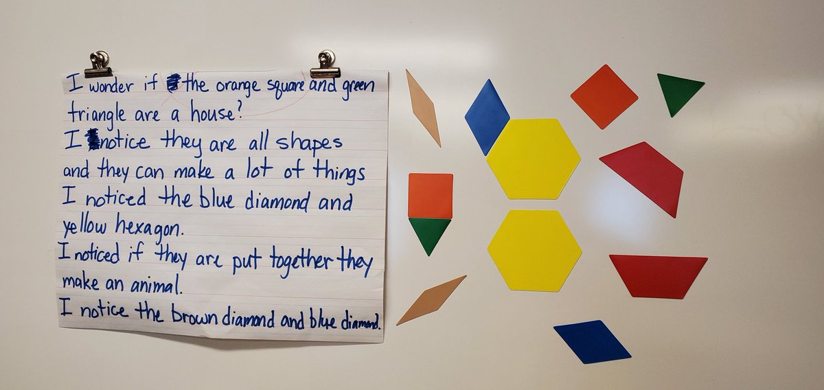 TeixeiraKatie's tweet image. Kindergarten Ss got to work with
A partner to notice and wonder in Math today. Here is what they said. 🥰 #WCLearns @WestCler