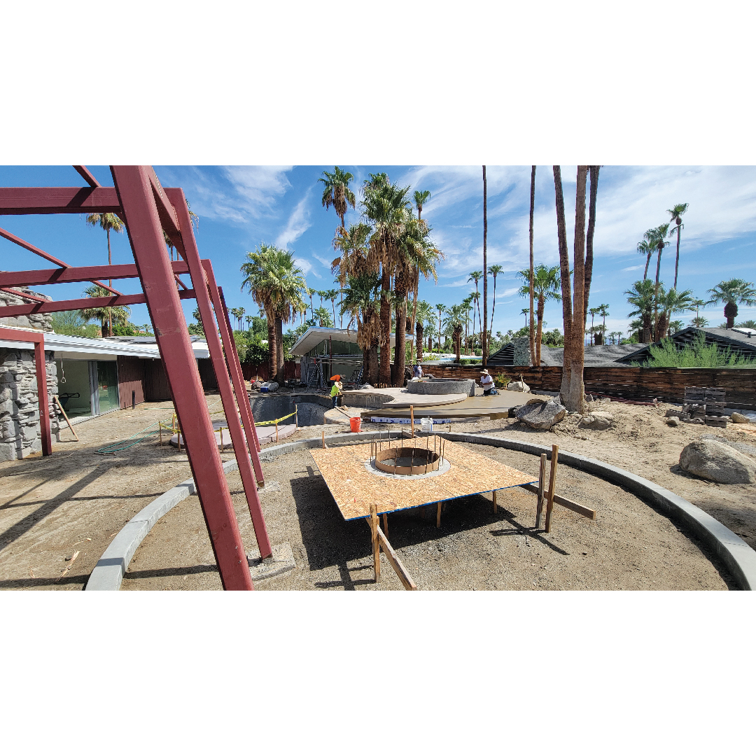 CorsiniStark's tweet photo. Progress Report: The Banks Erickson Residence in Palm Springs. 🌴 #palmsprings #design #architecture #corsinistark #kandinsky #circles https://t.co/pSEEgJyqIu