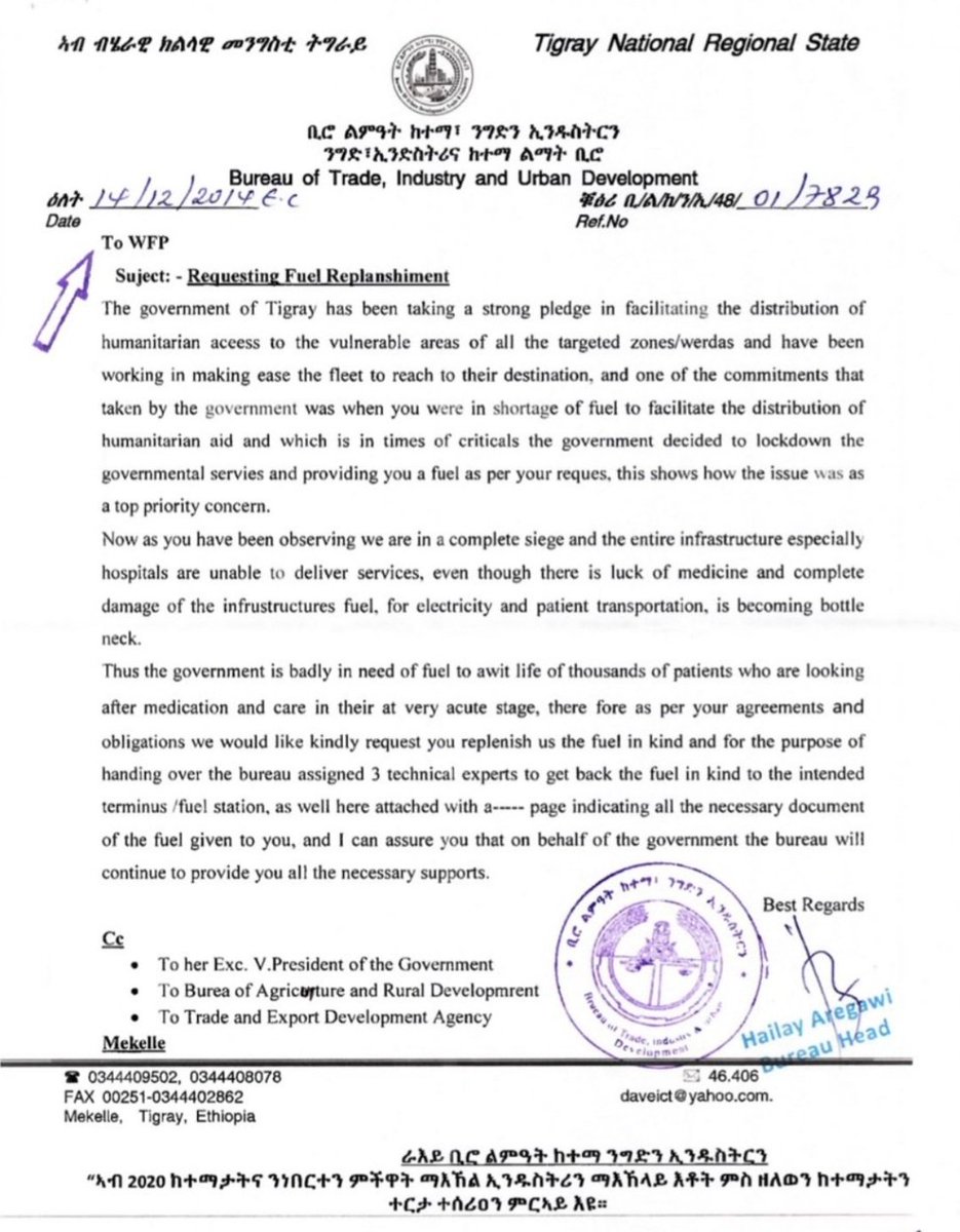 MahiCapu's tweet photo. #Tigray
To ➡️@WFP @WFPChief
Even though there is lack of medicine and complete damage of the infrustructures, fuel for electricity and patient transportation is becoming bottleneck, Thus the govt of #Tigray is badly in need of fuel to awit life of patients. 
#TigrayUnderAttack https://t.co/C1EmU3SWhU