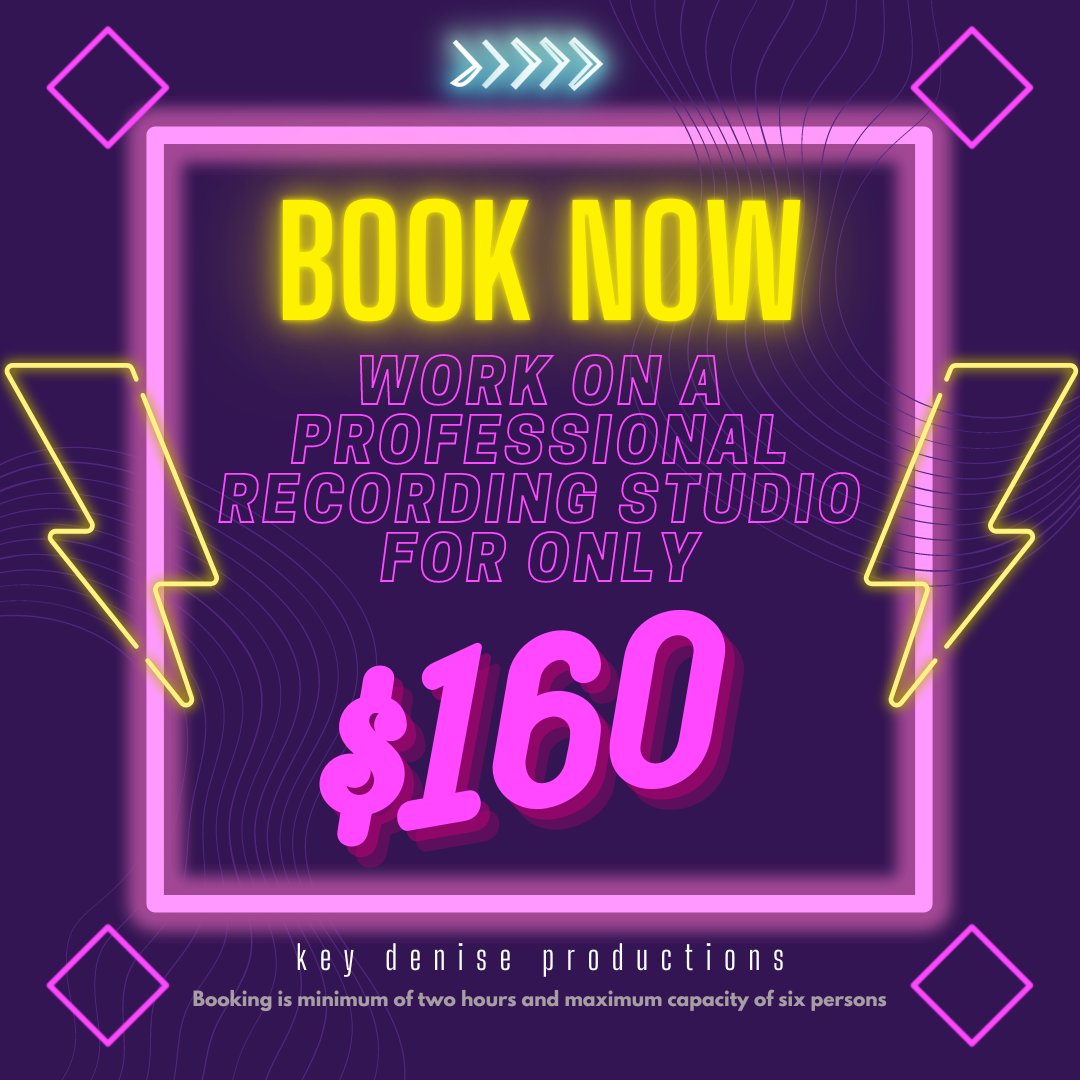 keydeniseprod's tweet photo. When you record, you don't just leave it to chance. We've got a team dedicated to making sure you sound and look your best. Schedule a session with us today!
Check our website for more info https://t.co/xu4aeWKe6z
#keydeniseproductions #recording #recordingstudio #recordingartist https://t.co/2e5END59LE