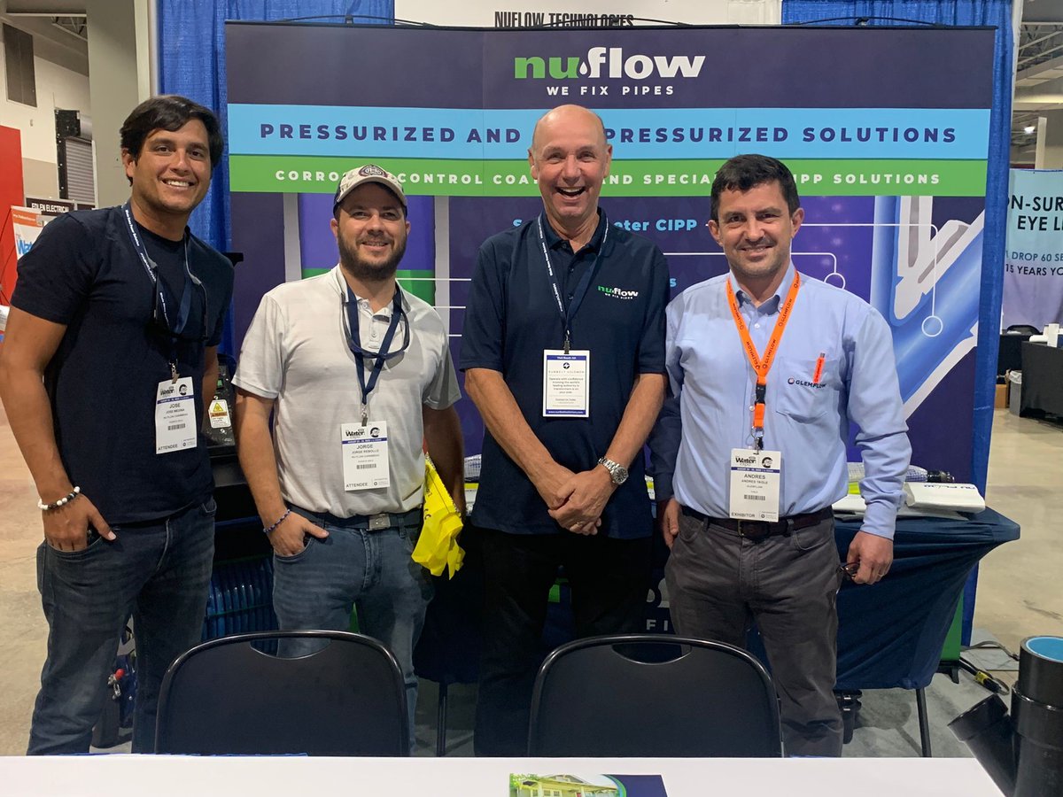 NuFlowTech's tweet photo. Great work from the #NuFlow Latin America team at The Water Expo this week. Thanks for representing NuFlow Ian Ramsay and Glemflow.
#WeFixPipes #CIPP #thewaterexpo #pipes #pipelining #plumbing #plumbers #nodig #trenchless #trenchlesstechnology #sewer #sewerrepair #latinamerica https://t.co/K2WVgKWxxB